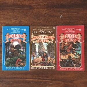 Tolkien Quest and Middle-Earth Quest Vintage Paperback Game Books Set of 3